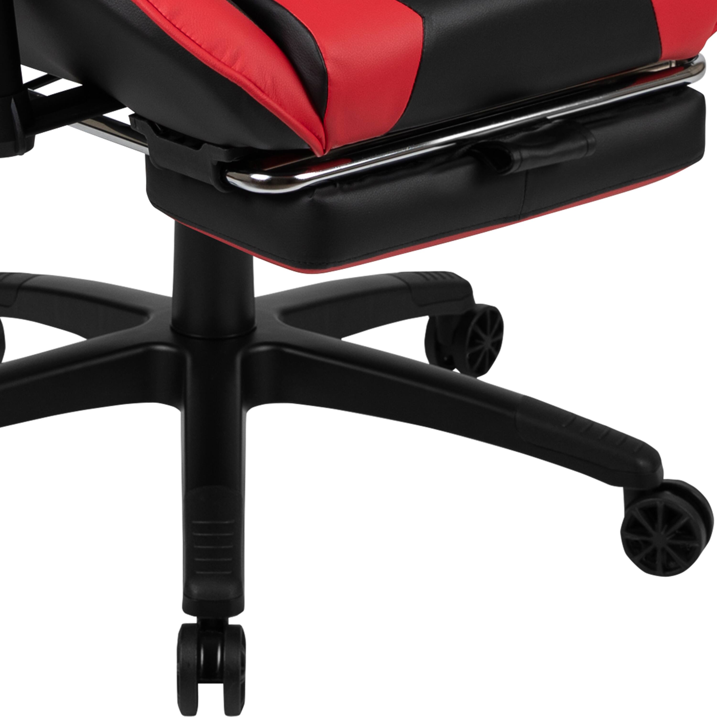 Alt View 8. Emma + Oliver - Gaming Desk & Chair Set - Cup Holder, Headphone Hook, and Monitor Stand - Red.