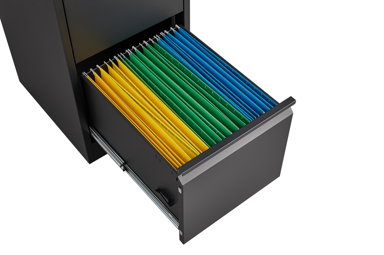 Alt View 7. Spaco - 4-Drawer Steel Narrow File Cabinet, Locking Legal Size - Black.