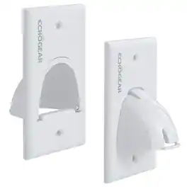 ECHOGEAR - In-Wall Cable Hider - Single Gang Pass-Through Pair - Manage 8 Low Voltage Cords - Quick Install with Wall Template - White
