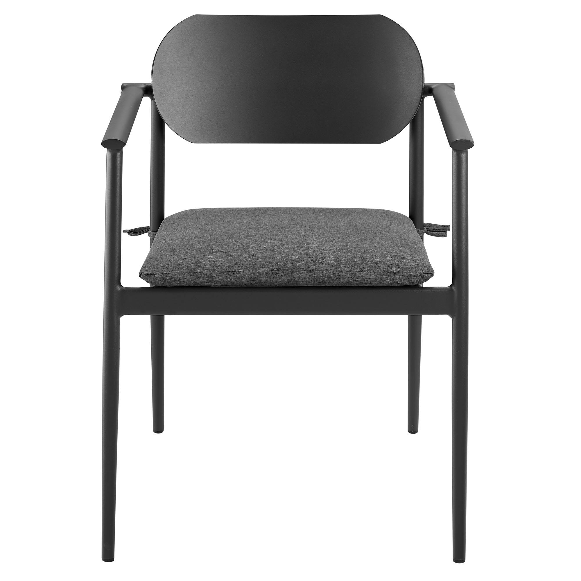 Alt View 6. Modway - Aeris Stackable Outdoor Patio Aluminum Dining Armchair Set of 2 by Modway - Charcoal.
