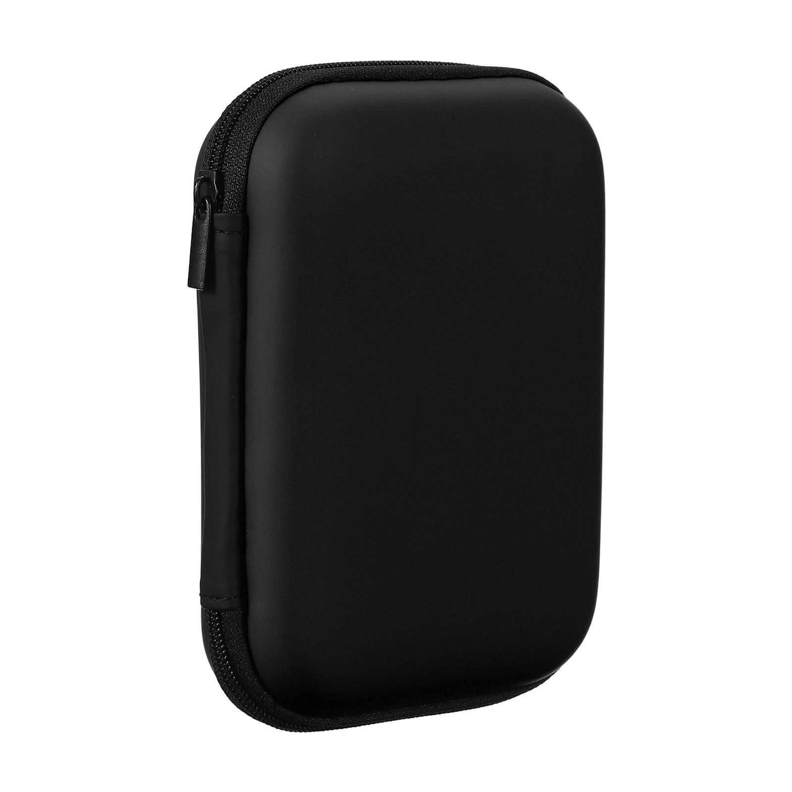 Front. Unique Bargains - Earphone Case, 5.71x3.94x1.77in, Portable Earbud Carrying Case Storage Bag for In-Ear Headphones - Black.