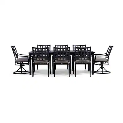 Front. Yardbird® - Lily 9 Piece Rectangular Outdoor Dining Set - Shale.