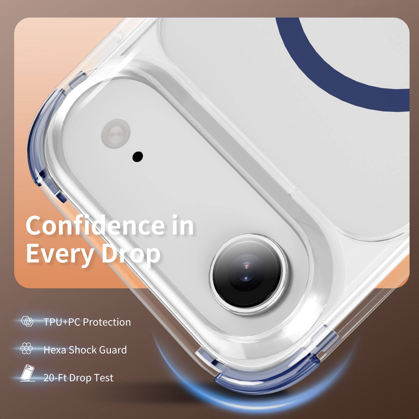 Confidence in Every Drop

TPU+PC Protection

Hexa Shock Guard

20-Ft Drop Test