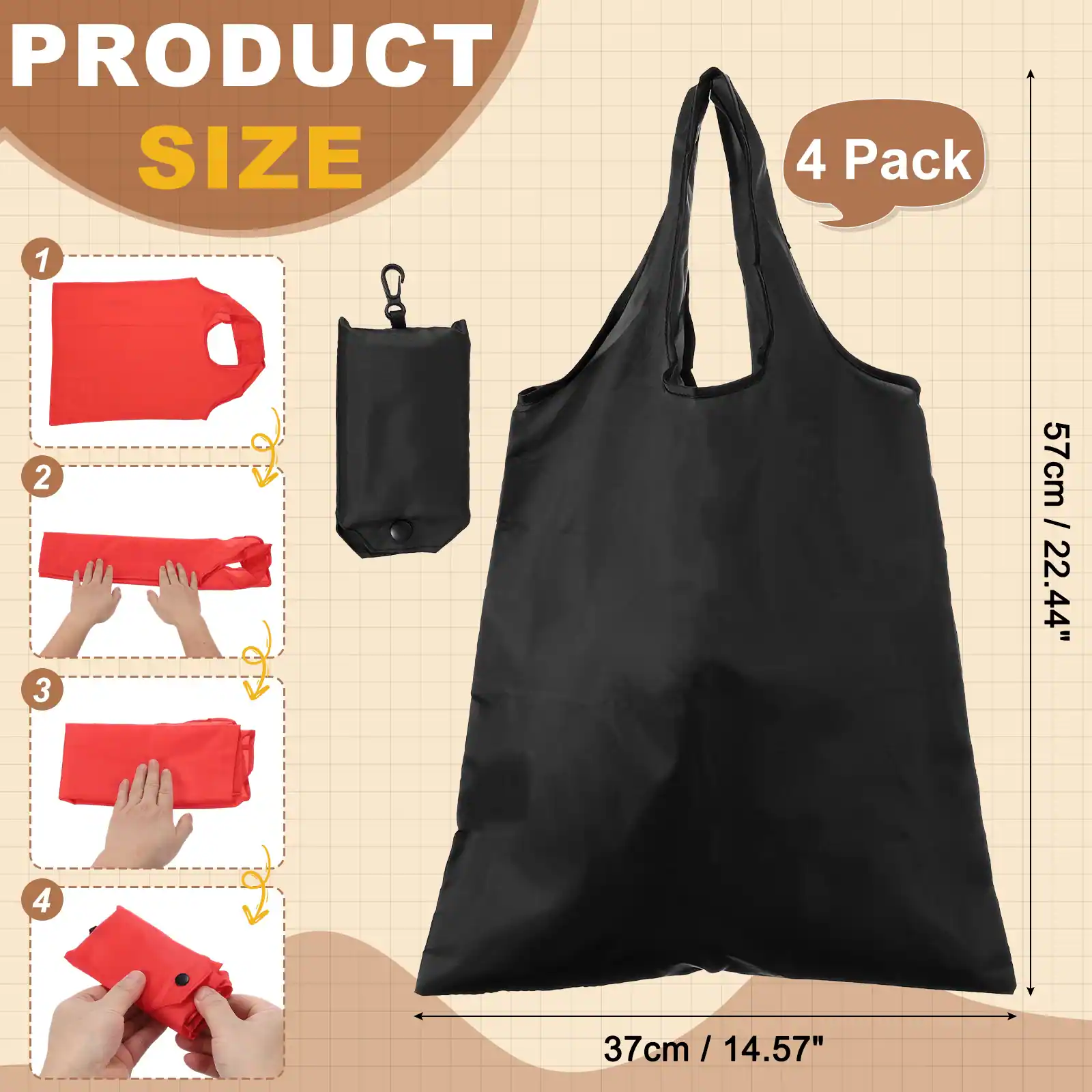 PRODUCT SIZE

4 Pack

1. 57cm / 57cm / 22.44"
2. 37cm / 14.57"
