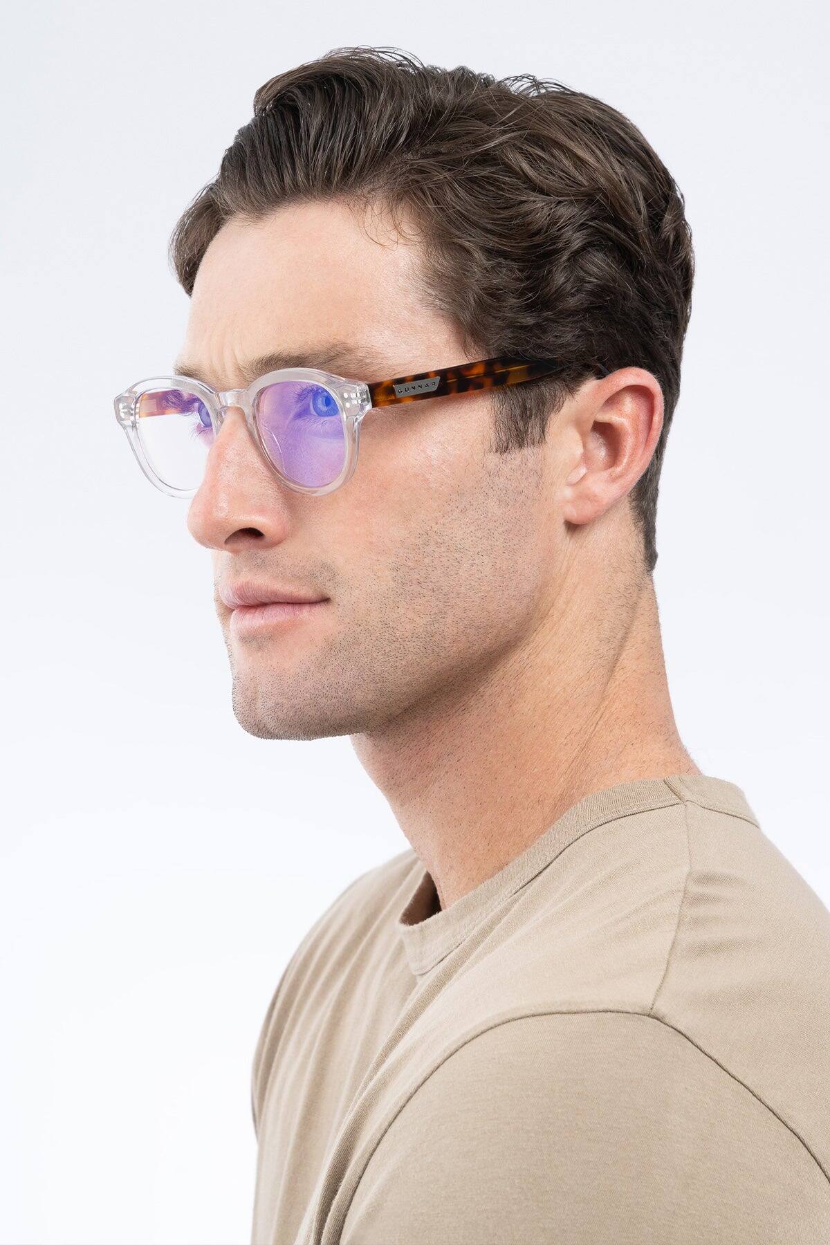 Alt View 9. GUNNAR - GUNNAR Computer Glasses  -  Emery, Crystal/Tortoise, Amber Lens - Blue Light Blocking, Relieve Dry Eye, Anti Glare - Crystal Tortoise.