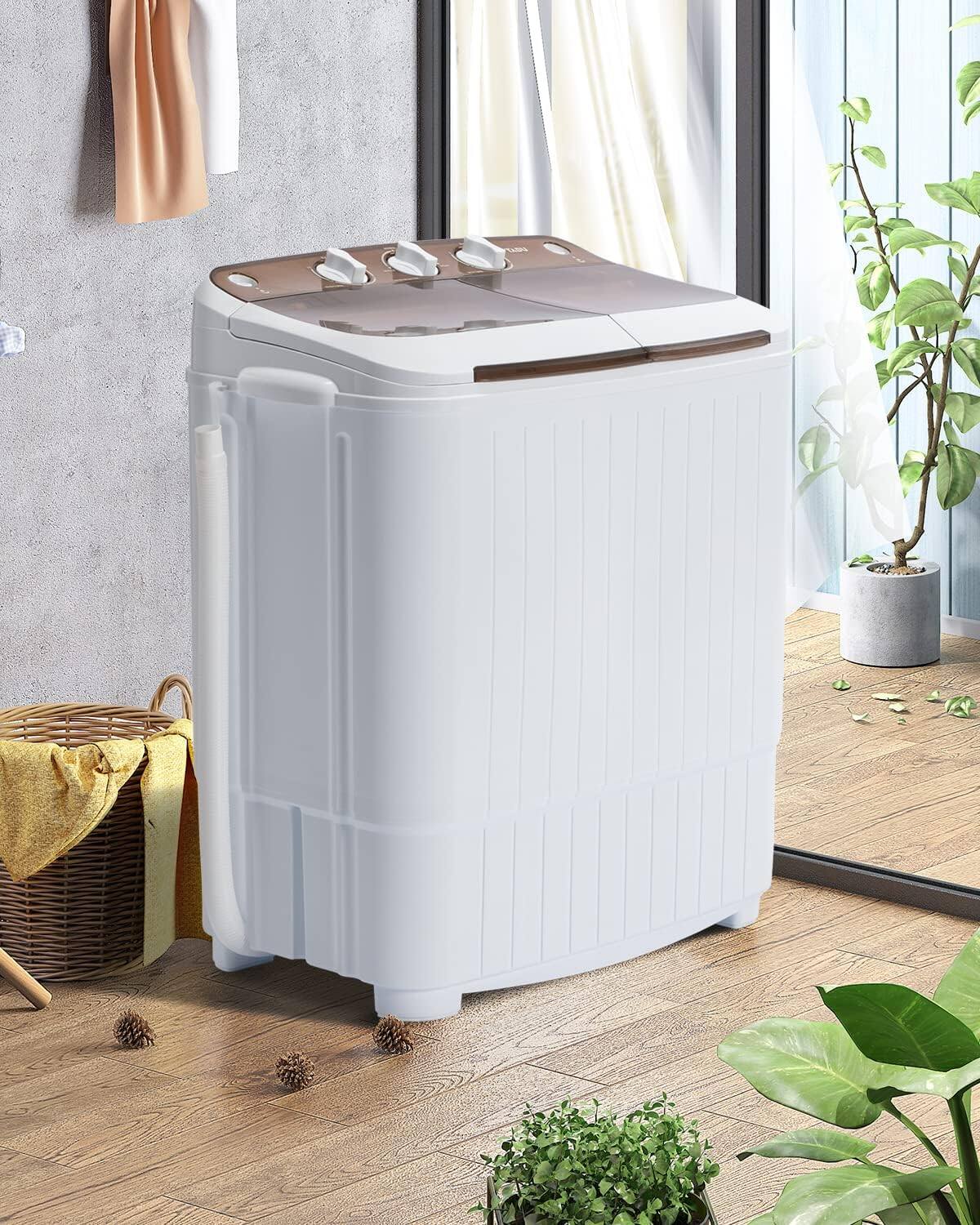Alt View 2. Circus Cirle - 17.6Ibs Portable Washing Machine,  Mini Washing Machine, - Brown.