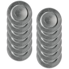 American Atelier - Round Beaded Charger Plate Set- 12 Pieces - Silver