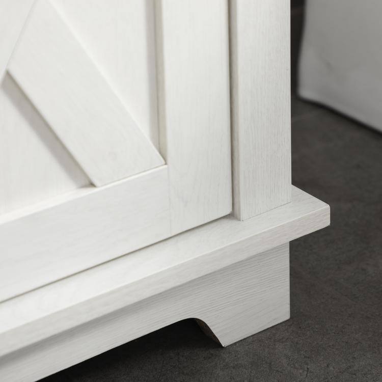 Alt View 7. PULUZ - Modern Farmhouse Bathroom Sink Cabinet, Pedestal Sink Storage Cabinet with Double Doors and Shelves - White.