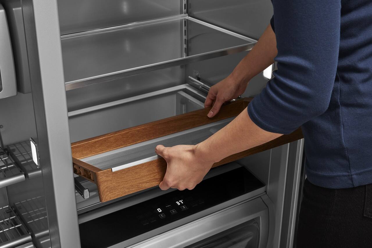 Alt View 13. KitchenAid - 25.5 Cu. Ft. Side-by-Side Refrigerator with Under-Shelf Prep Zone - Stainless Steel with PrintShield Finish.