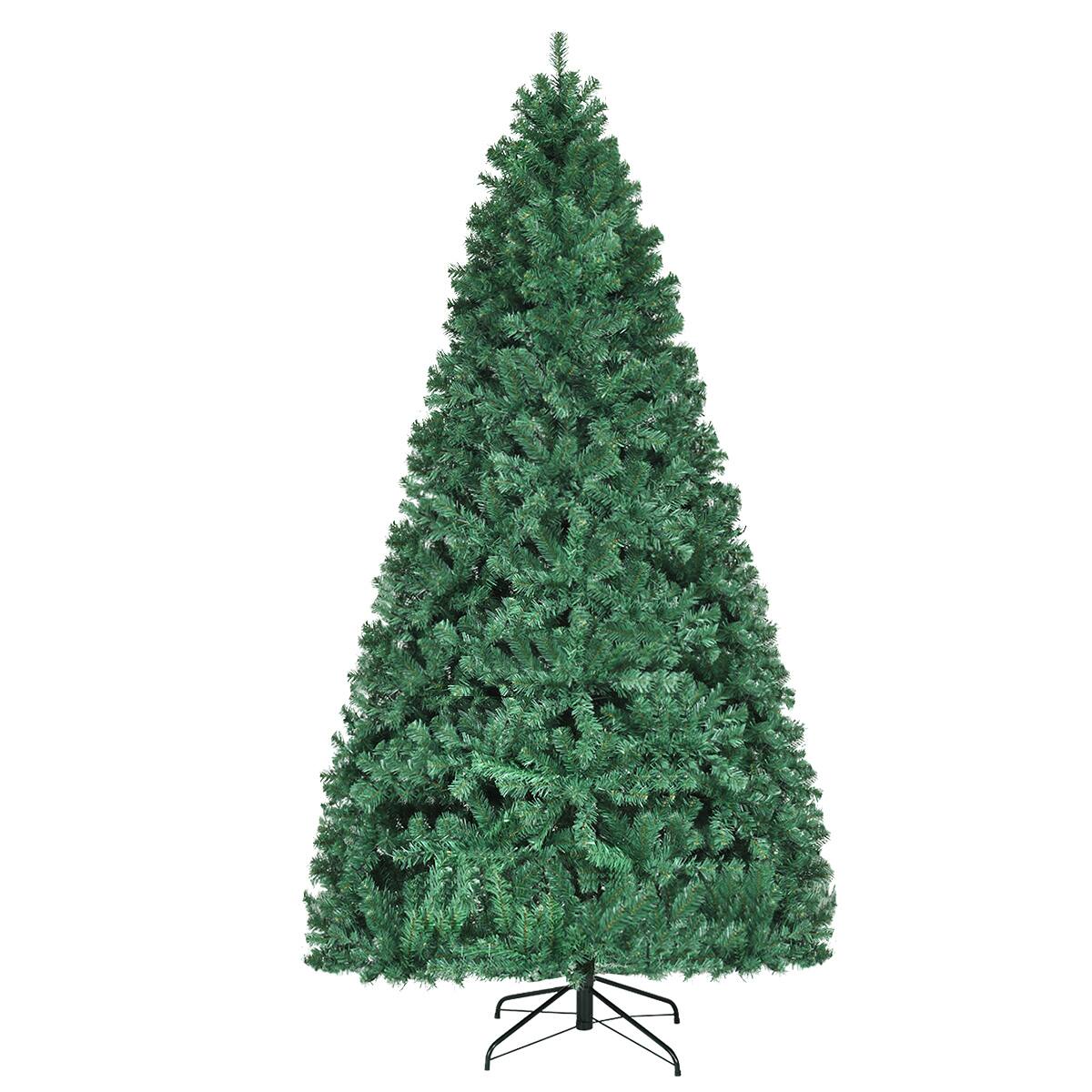 Alt View 13. Costway - 8Ft Pre-Lit Hinged PVC Christmas Tree 430 LED Lights - Green.