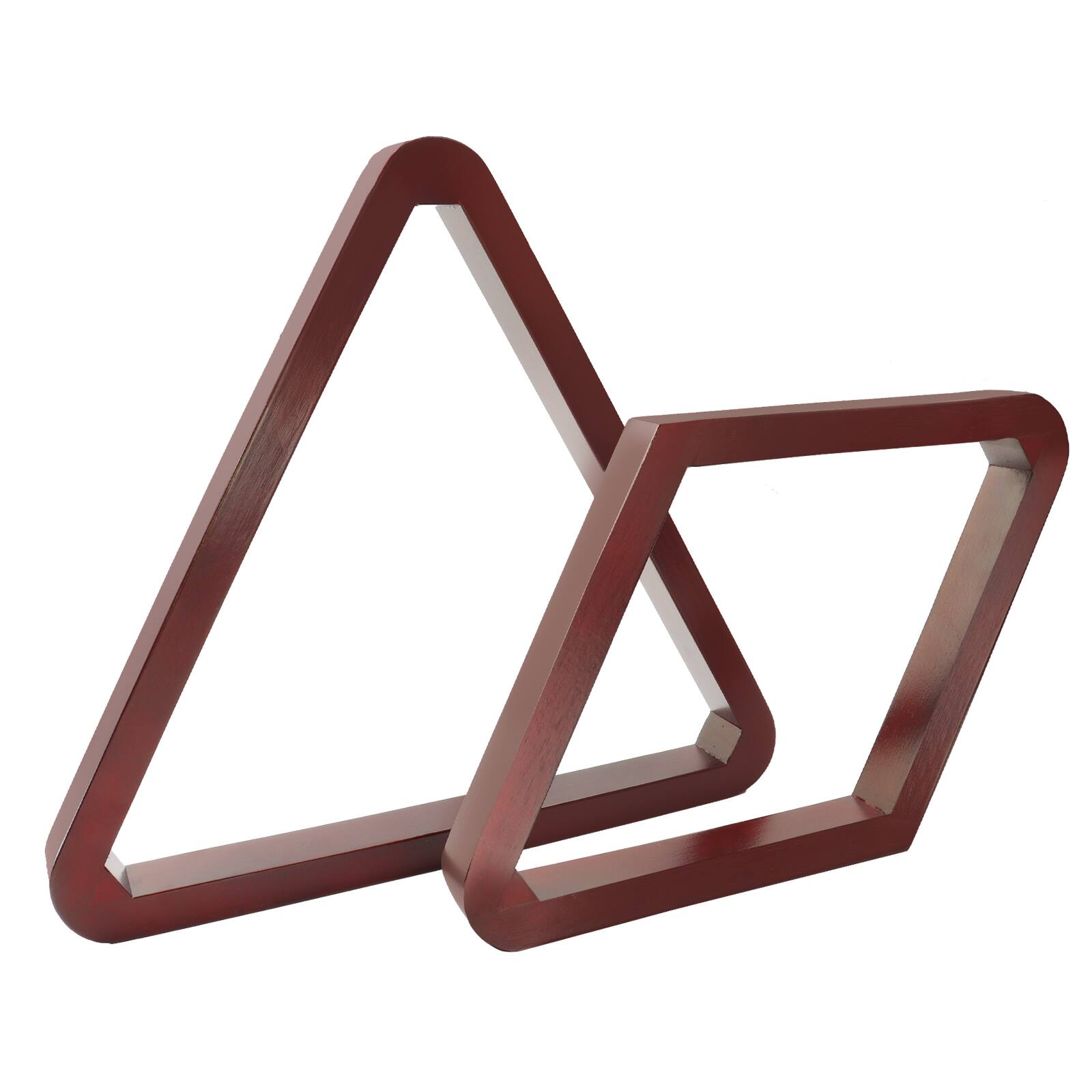 GSE Games & Sports Expert - Deluxe Solid Wood 8-Ball Triangle and 9-Ball Diamond Ball Racks for 2-1/4" Pool Balls - Mahogany