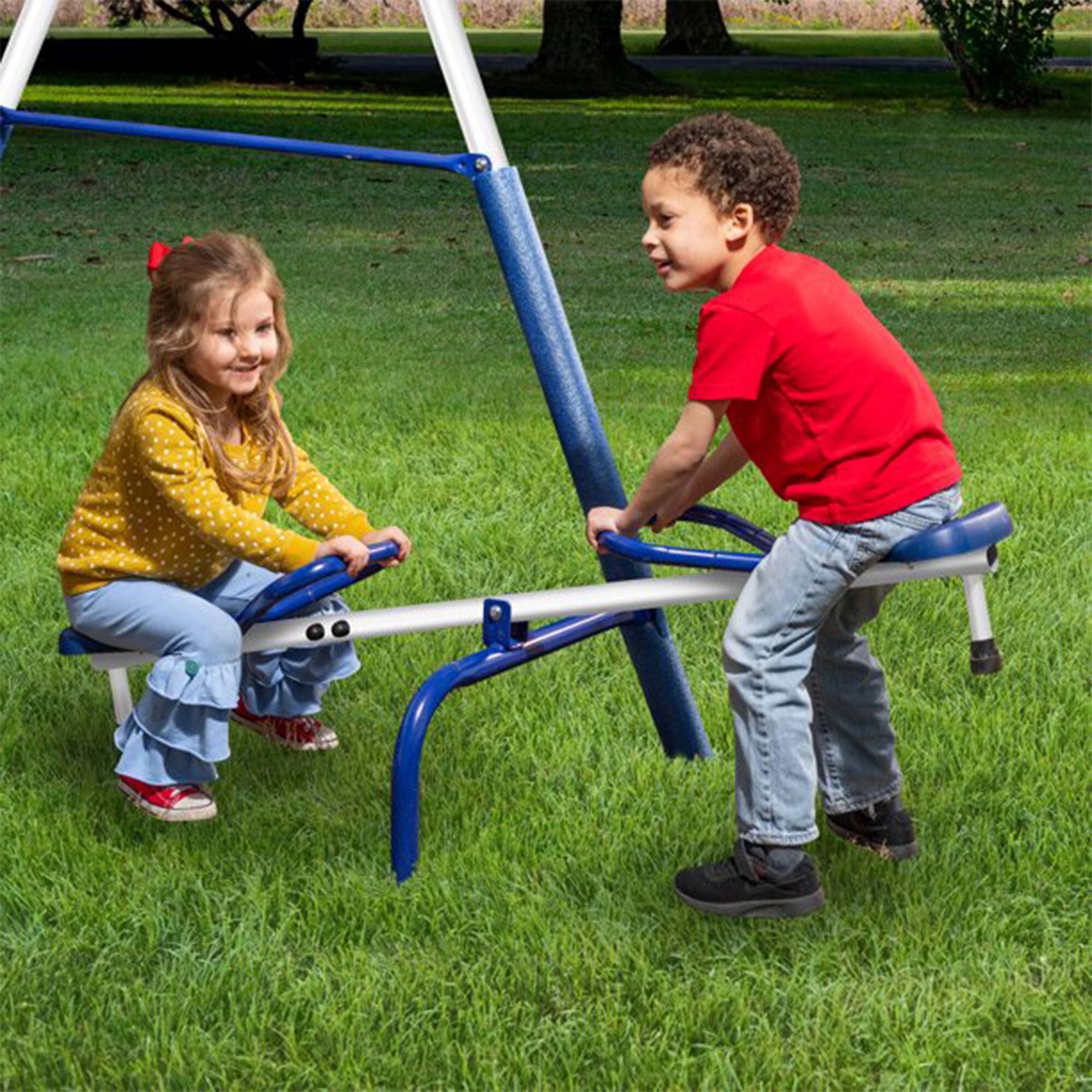 Alt View 4. XDP Recreation - XDP Recreation Freedom Fun Play Swing Set w/See Saw, Super Disc, Swings, & Slide - Multicolor.