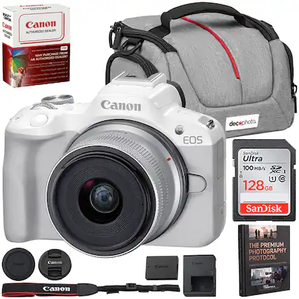 AE BERO CRRERA Canon AKRS AUTHORIZED DEALER
WHY PURCHASE FROM AN AUTHORIZED DEALER?
- Product warranties are honored
- You purchase from an authorized retailer
- Access to specialized support and repair facilities
- Authorized Canon support services
Canon EOS
Canon EF-S 18-55mm f/4-5.6 IS STM
SanDisk Ultra 100 MB/s XC I 128 GB
Canon
THE PREMIUM PHOTOGRAPHY PROTOCOL
A MASTERCRAFT
