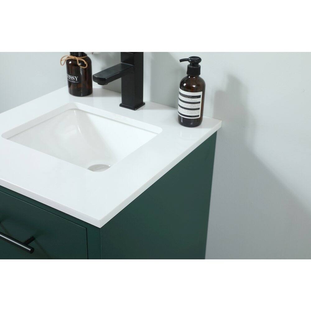 Alt View 7. Elegant Kitchen and Bath - 18 Inch Single Bathroom Vanity In Green - Green.