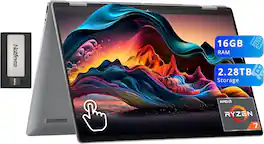 HP - Envy x360 2-in-1 16" WUXGA Touchscreen Laptop, Ryzen 7 8840HS, 16GB LPDDR5, 2TB SSD, Win 11 Home + 256GB Docking Station - Silver