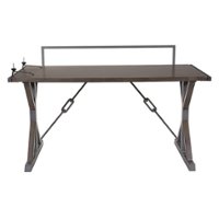 OSP Home Furnishings - Creator Instructable Desk in Grey - Gray - Front_Zoom