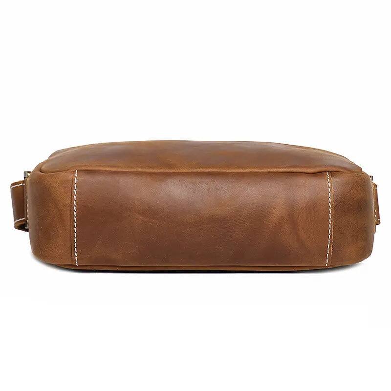 Alt View 5. Steel Horse Leather - Soren Vintage Leather Crossbody Bag Sling - Brown.