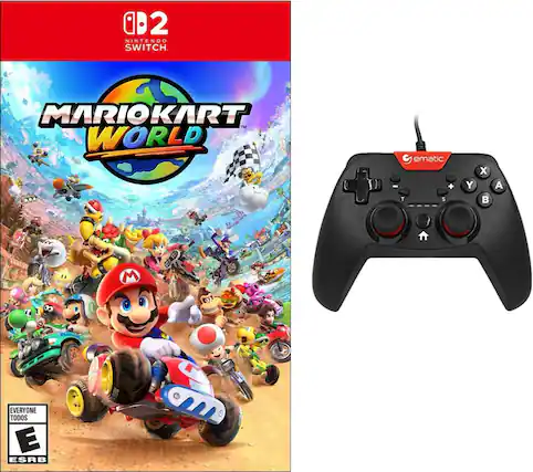 i 2 NINTENDO SWITCH. MARIOKART WORLD. EVERYONE TODOS ESRB - E (Everyone)