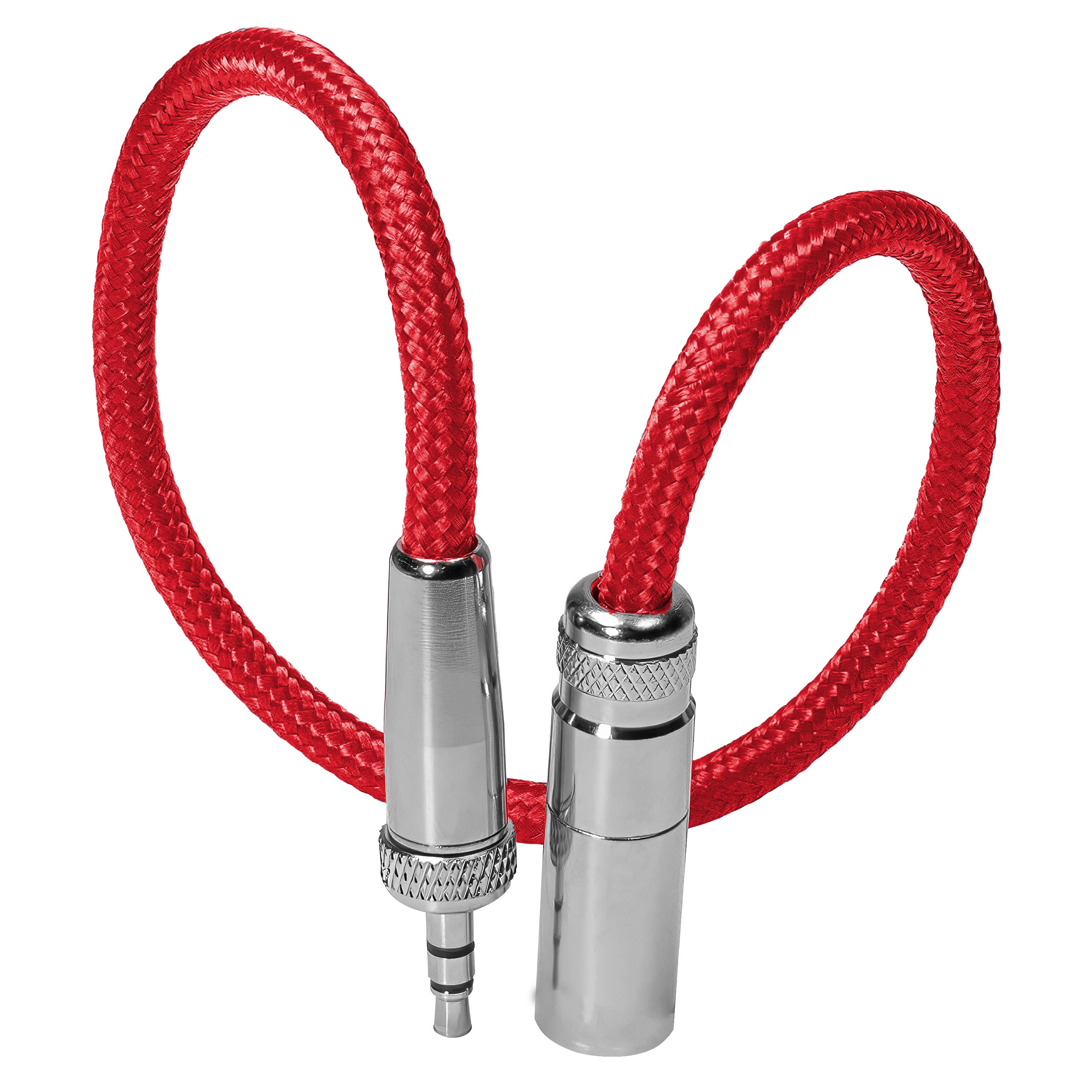 Kondor Blue - 12" Mini XLR to 3.5mm TRS Locking Screw Plug for Lavalier/Lapels | Ultra-Durable with Reinforced Connectors - Red