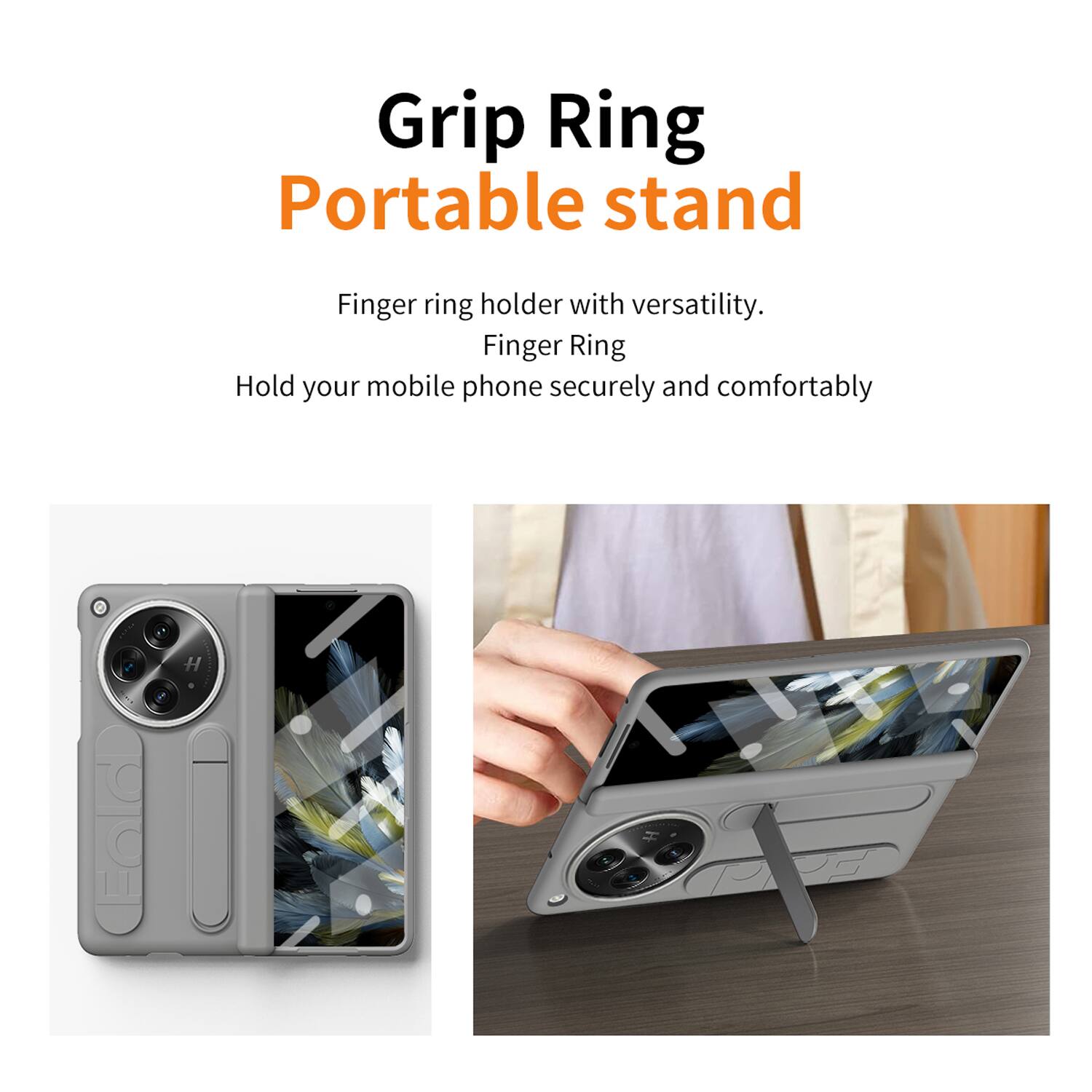 Grip Ring Portable Stand

Finger ring holder with versatility.

Finger Ring

Hold your mobile phone securely and comfortably