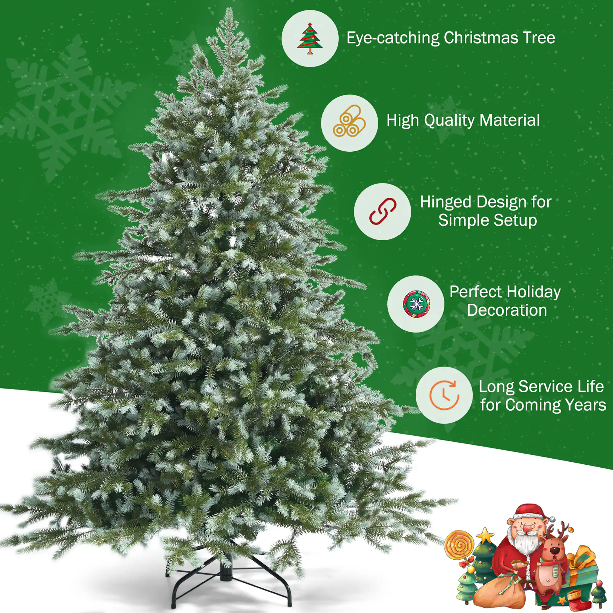 Eye-catching Christmas Tree High Quality Material Hinged Design for Simple Setup Perfect Holiday Decoration Long Service Life for Coming Years