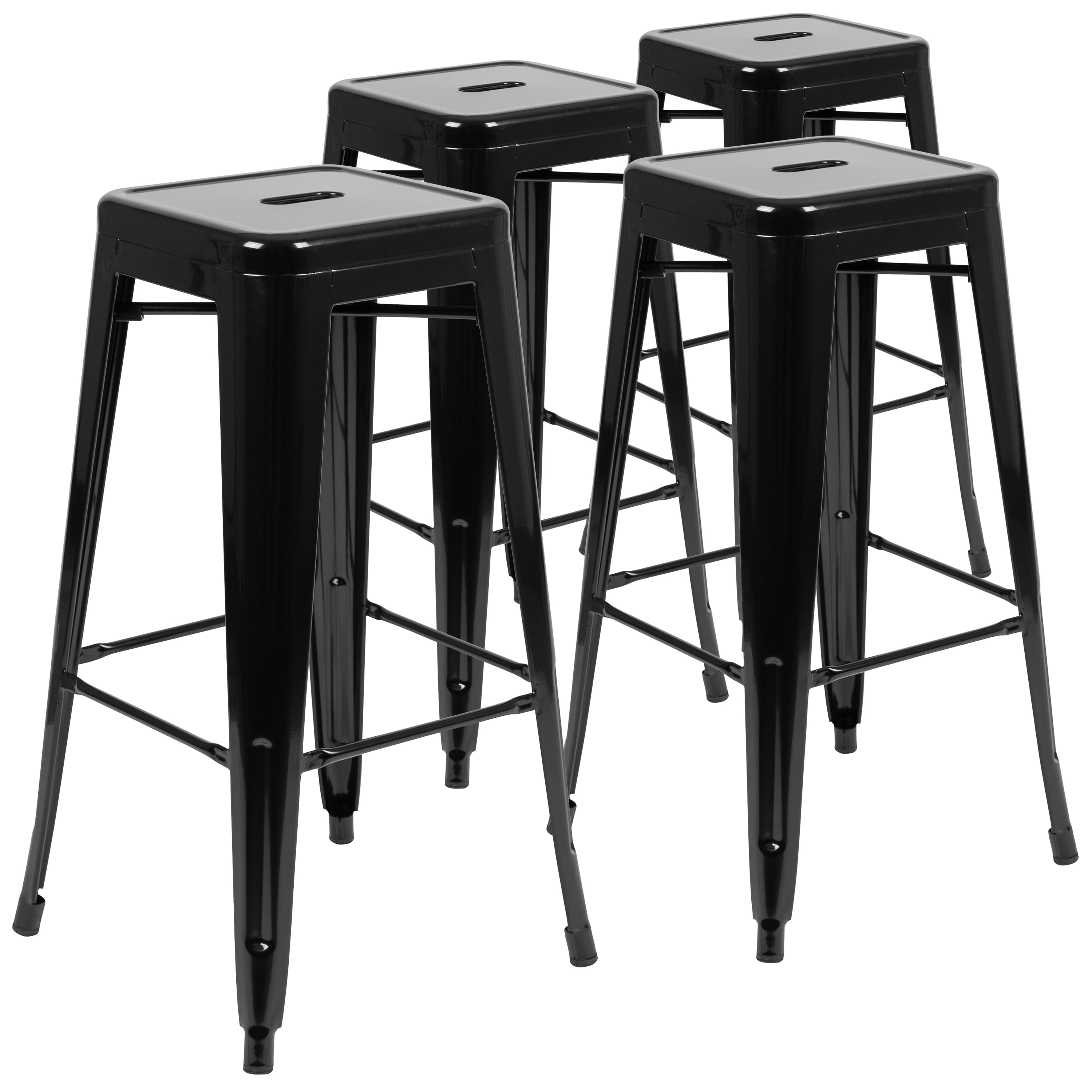 "Alamont Home - 30"" High Metal Indoor Bar Stool - Stackable Set of 4 - Black" price history on PriceWatchPro