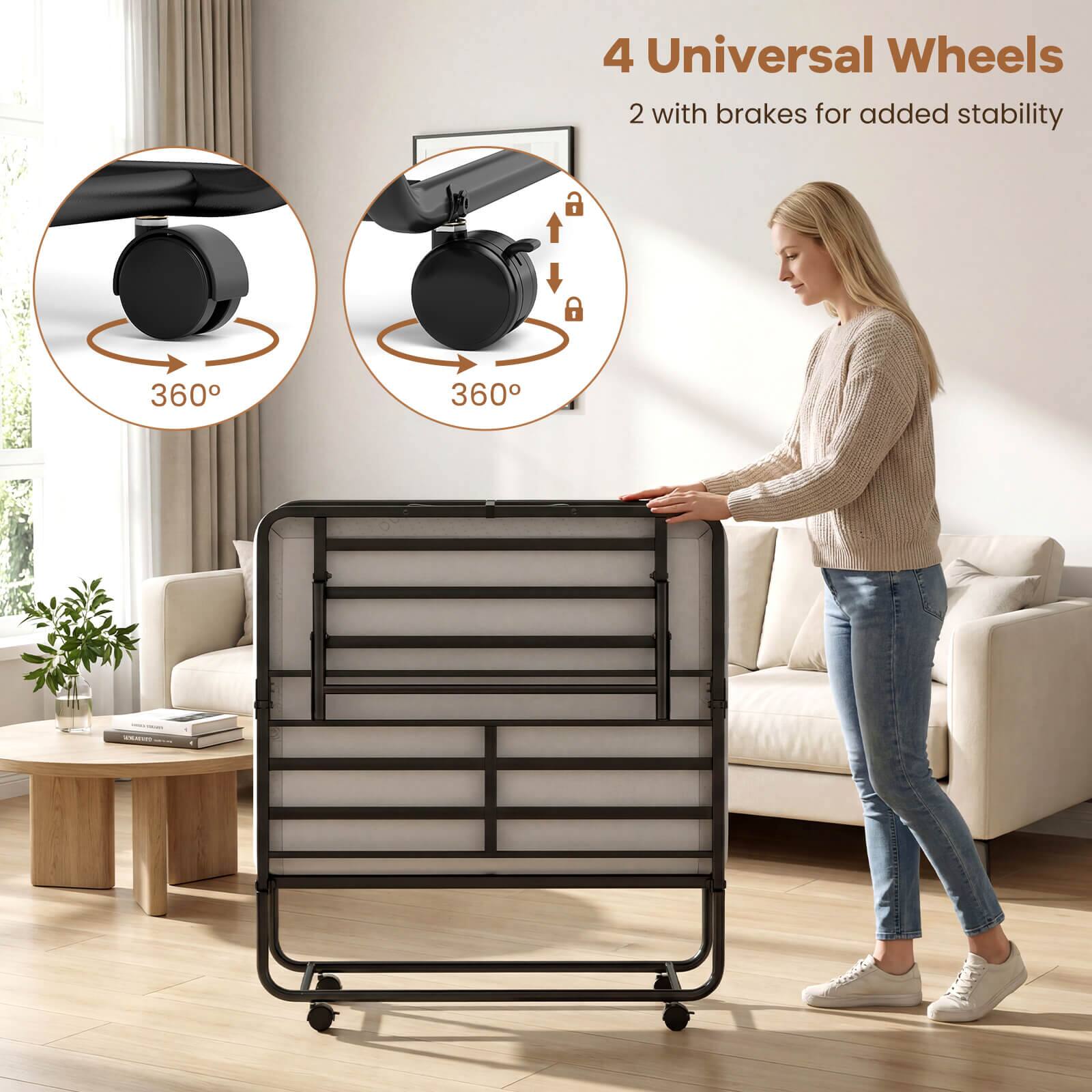 4 Universal Wheels  
2 with brakes for added stability  
360°  
360°