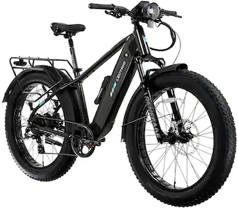 Lectric eBikes - XPeak2 High-Step Long-Range eBike (Max 80mi/28mph) + Rear Rack/Fenders/Elite Headlight/Suspension Seat Post - Tempest Grey