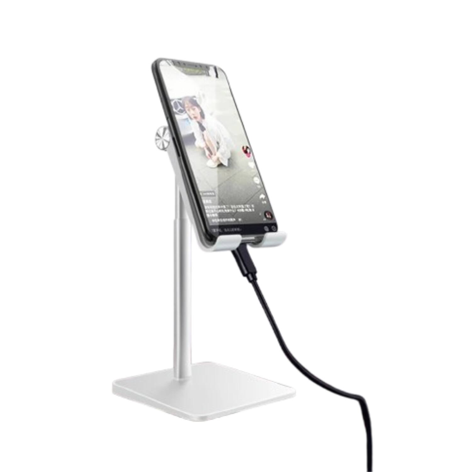 Angle. Stock Preferred - Adjustable Universal Tablet & Phone Stand Silver - Silver.