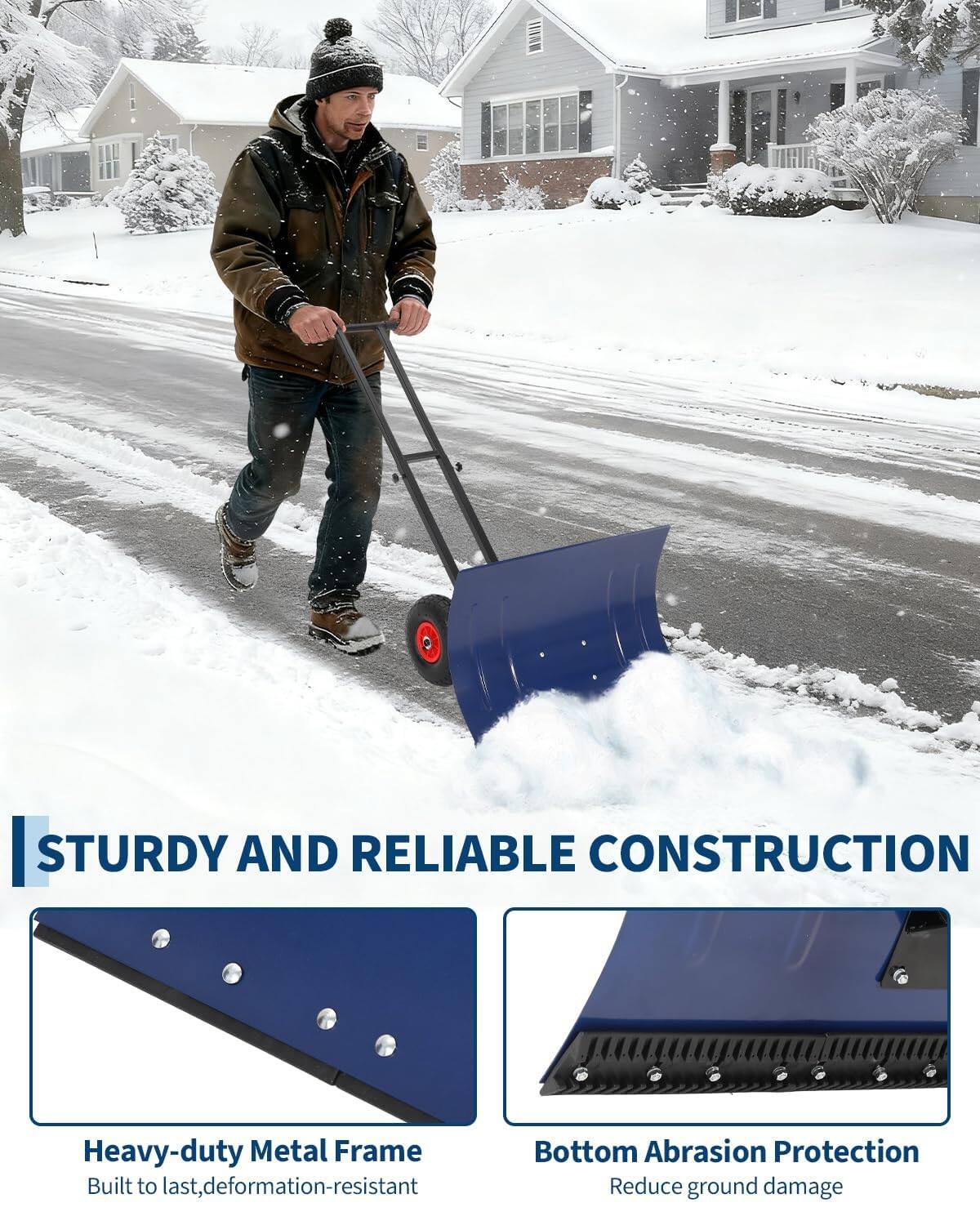 STURDY AND RELIABLE CONSTRUCTION

Heavy-duty Metal Frame  
Built to last, deformation-resistant

Bottom Abrasion Protection  
Reduce ground damage