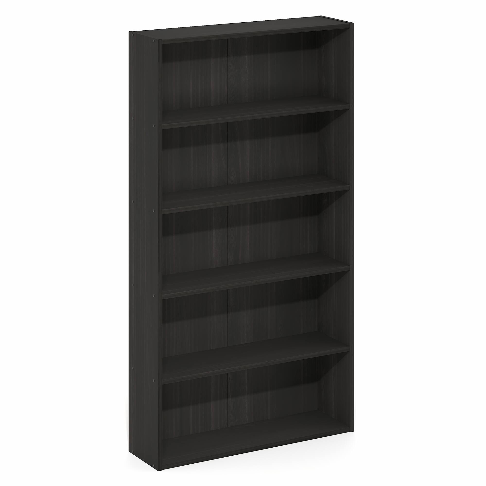 Alt View 4. Furinno - Basic 5-Tier Open Shelf Bookcase, Bookshelf, Storage Organizer, 7 x 24 x 44 - Espresso.