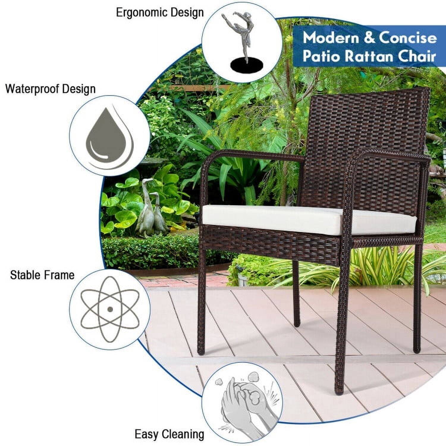 Ergonomic Design  
Modern & Concise Patio Rattan Chair  
Waterproof Design  
Stable Frame  
Easy Cleaning