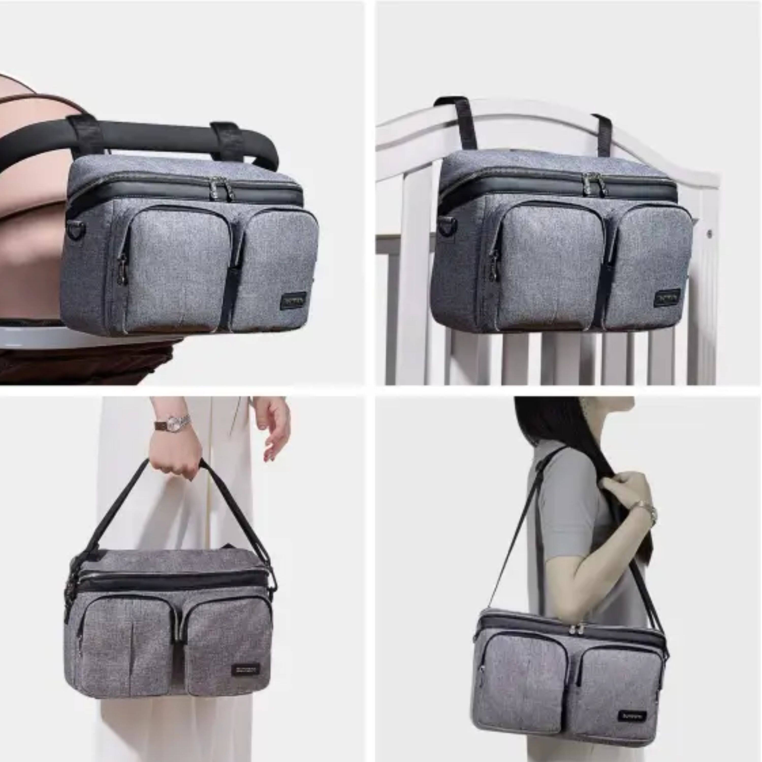 Alt View 2. Kitcheniva - Stroller Organizer Caddy Bag - grey.