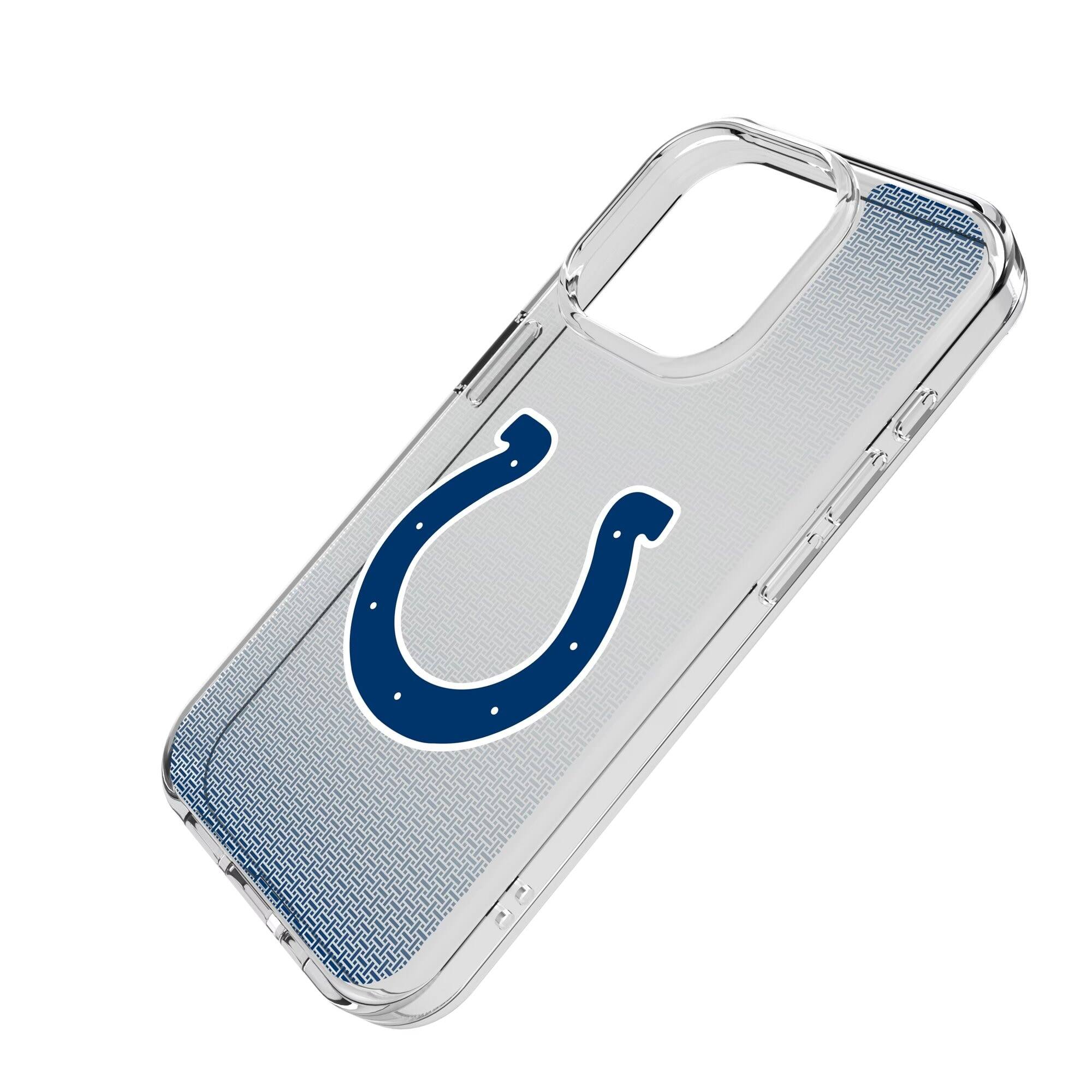 Alt View 1. Keyscaper - Indianapolis Colts Linen Logo iPhone Clear Case - 14 - Multicolor.