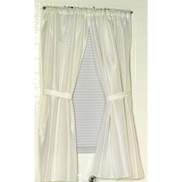 Carnation Home Fashions - "Lauren" Diamond-Piqued 100% Polyester Window Curtain - 34" x 54" - Ivory
