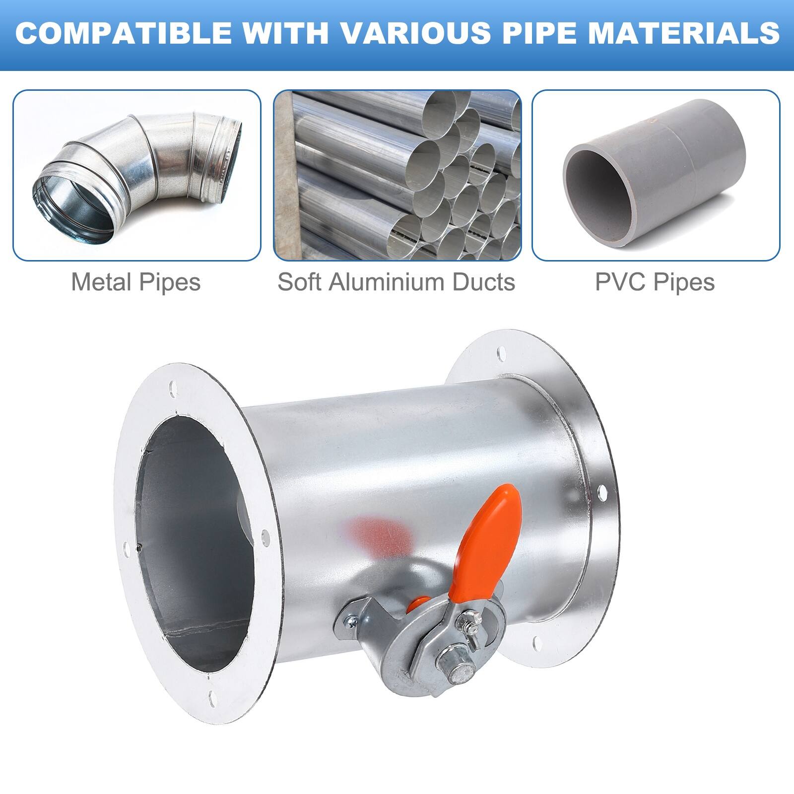 COMPATIBLE WITH VARIOUS PIPE MATERIALS

- Metal Pipes
- Soft Aluminium Ducts
- PVC Pipes