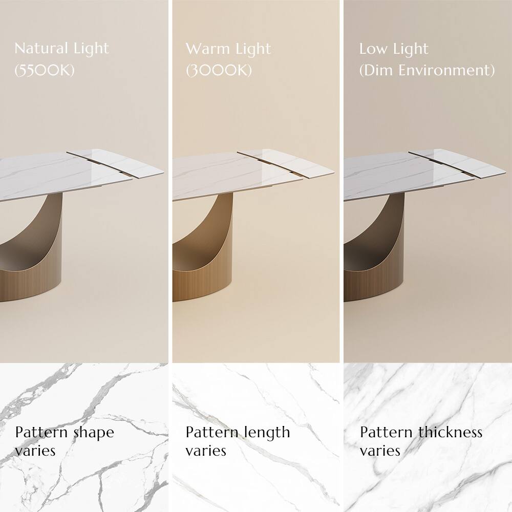 Natural Light (5500K)  
Warm Light (3000K)  
Low Light (Dim Environment)  

Pattern shape varies  
Pattern length varies  
Pattern thickness varies