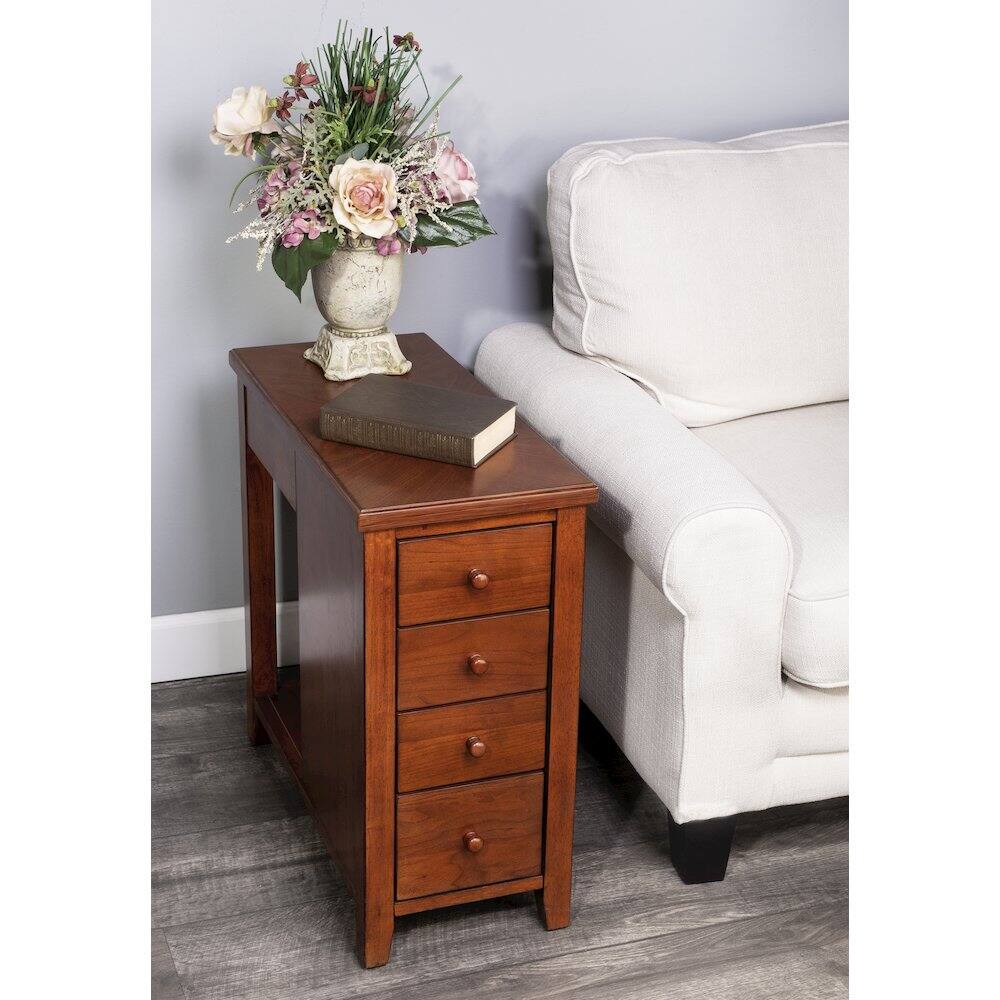 Alt View 6. Butler Specialty - Kelton 4 Drawer Side Table - Medium Brown.