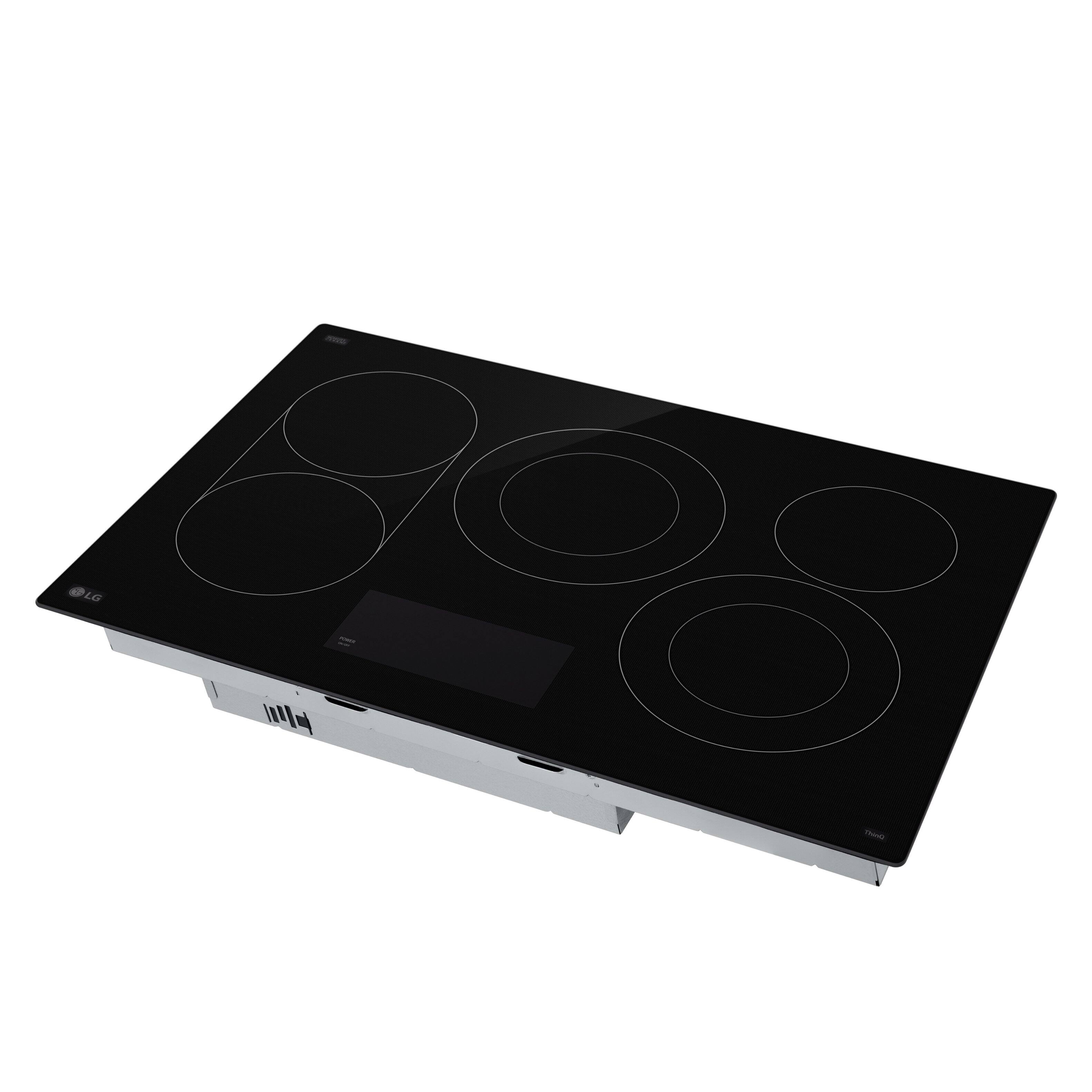Alt View 7. LG - 30" Built-In Electric Smart Cooktop with 5 Elements, Backlit SmoothTouch Glass Controls and 3.2kW Dual Element - Black.