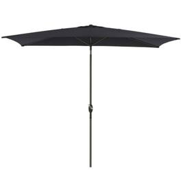 Mondawe - 6.5 x 10 ft Rectangular Patio Umbrella with Crank, Tilt, Polyester UV-Resistant Canopy - Black