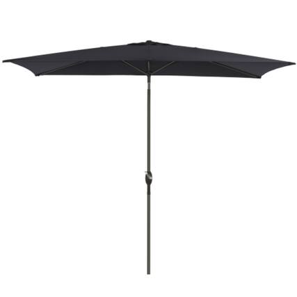 Front. Mondawe - 6.5 x 10 ft Rectangular Patio Umbrella with Crank, Tilt, Polyester UV-Resistant Canopy - Black.