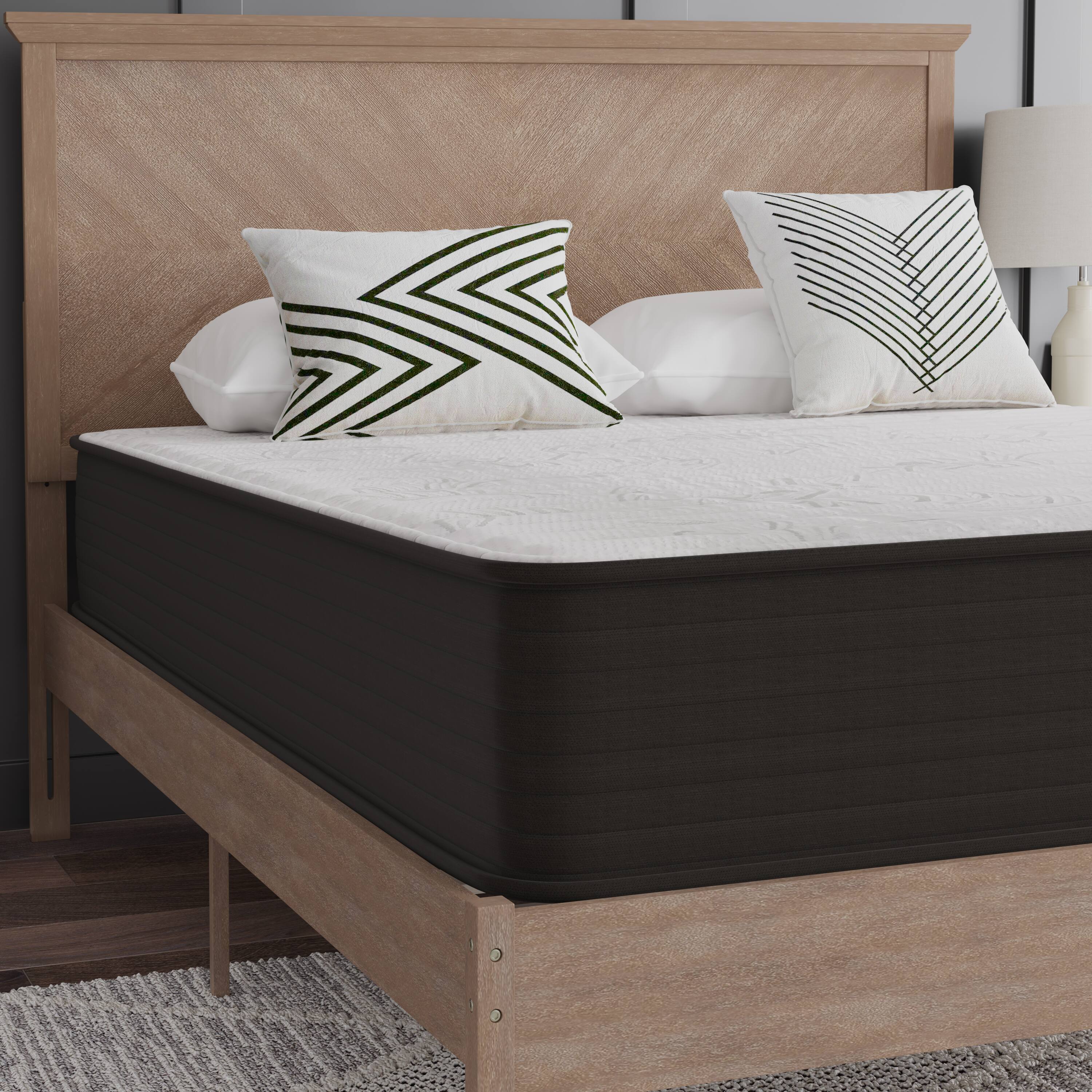 Alt View 4. Emma + Oliver - Drift 10 Inch Hybrid Mattress, High Density Foam and Pocket Spring Mattress in a Box, CertiPur-US Certified Foam - White/Gray.