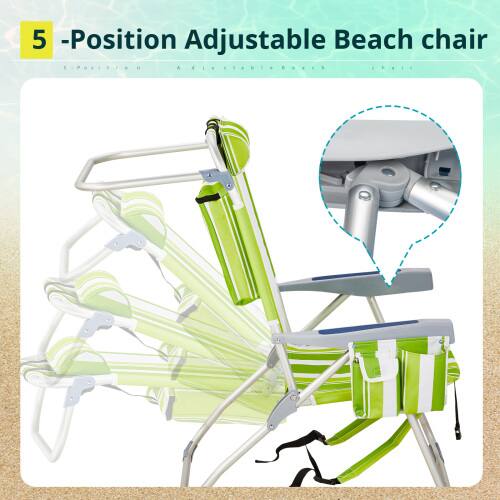 5-Position Adjustable Beach Chair