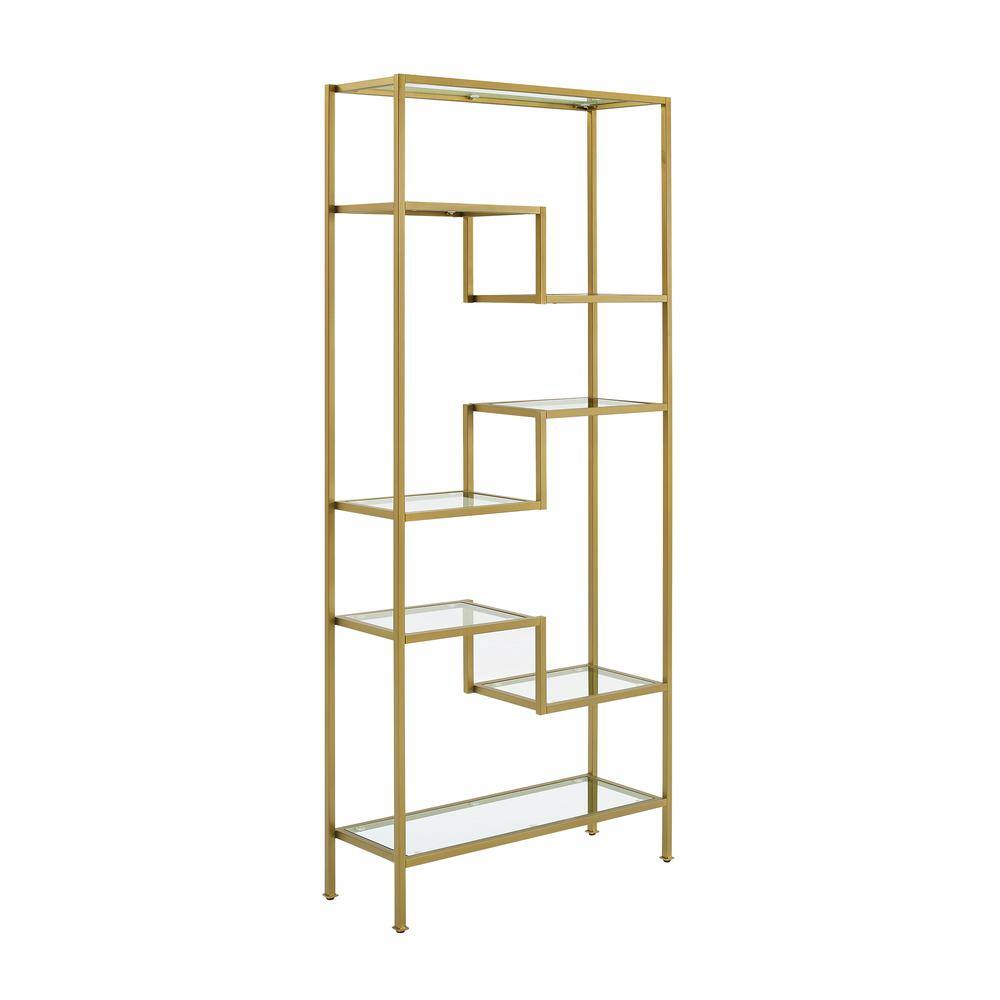 Alt View 2. Crosley Furniture - Sloane Etagere Bookcase - Gold.