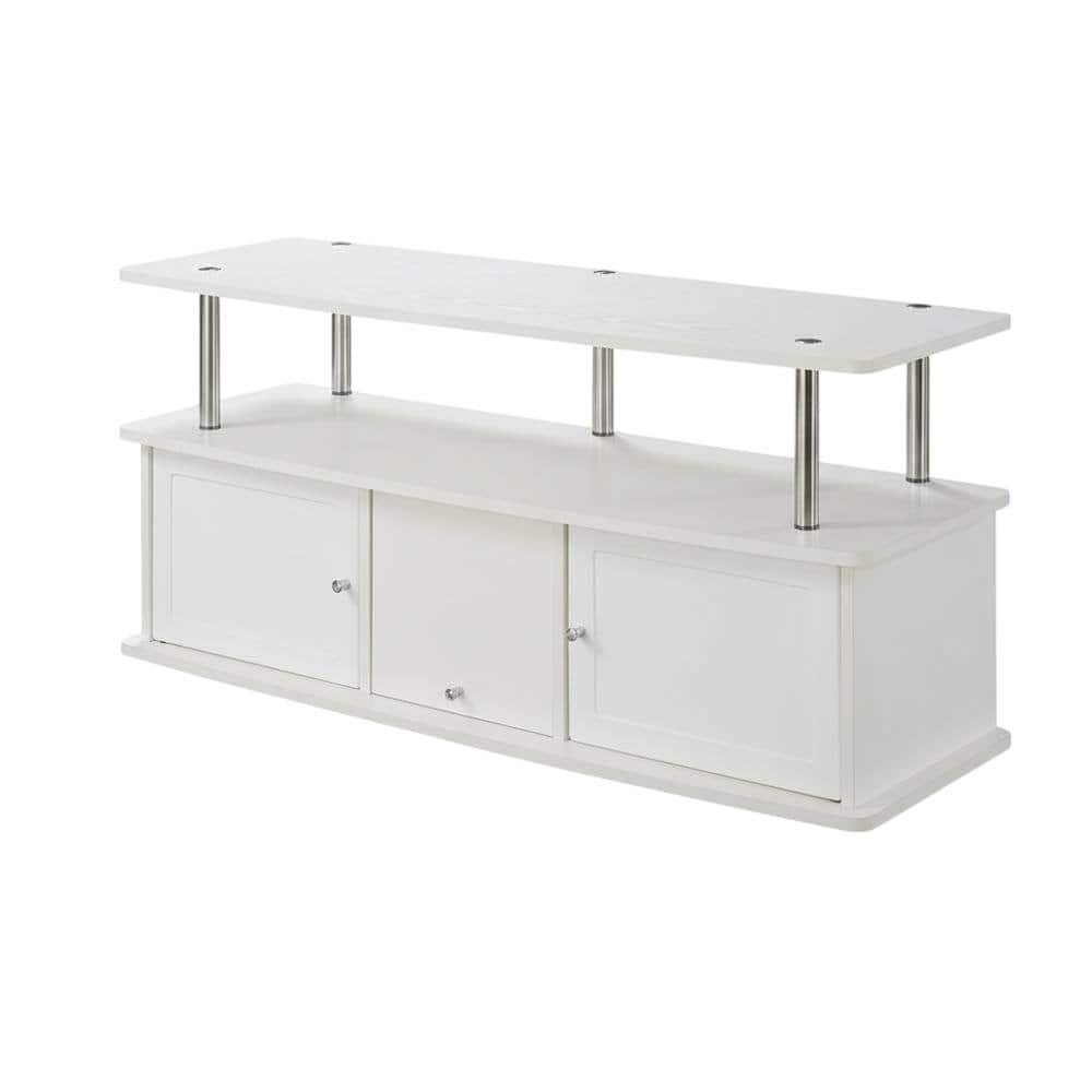 FurniFact - TV Stand with 3 Storage Cabinets and Shelf for Up to 55-Inch TVs - White price history on PriceWatchPro