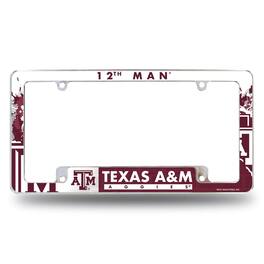 Rico Industries - Texas A&M Aggies Chrome Metal License Plate Frame with Bold Full Frame Design - Multi