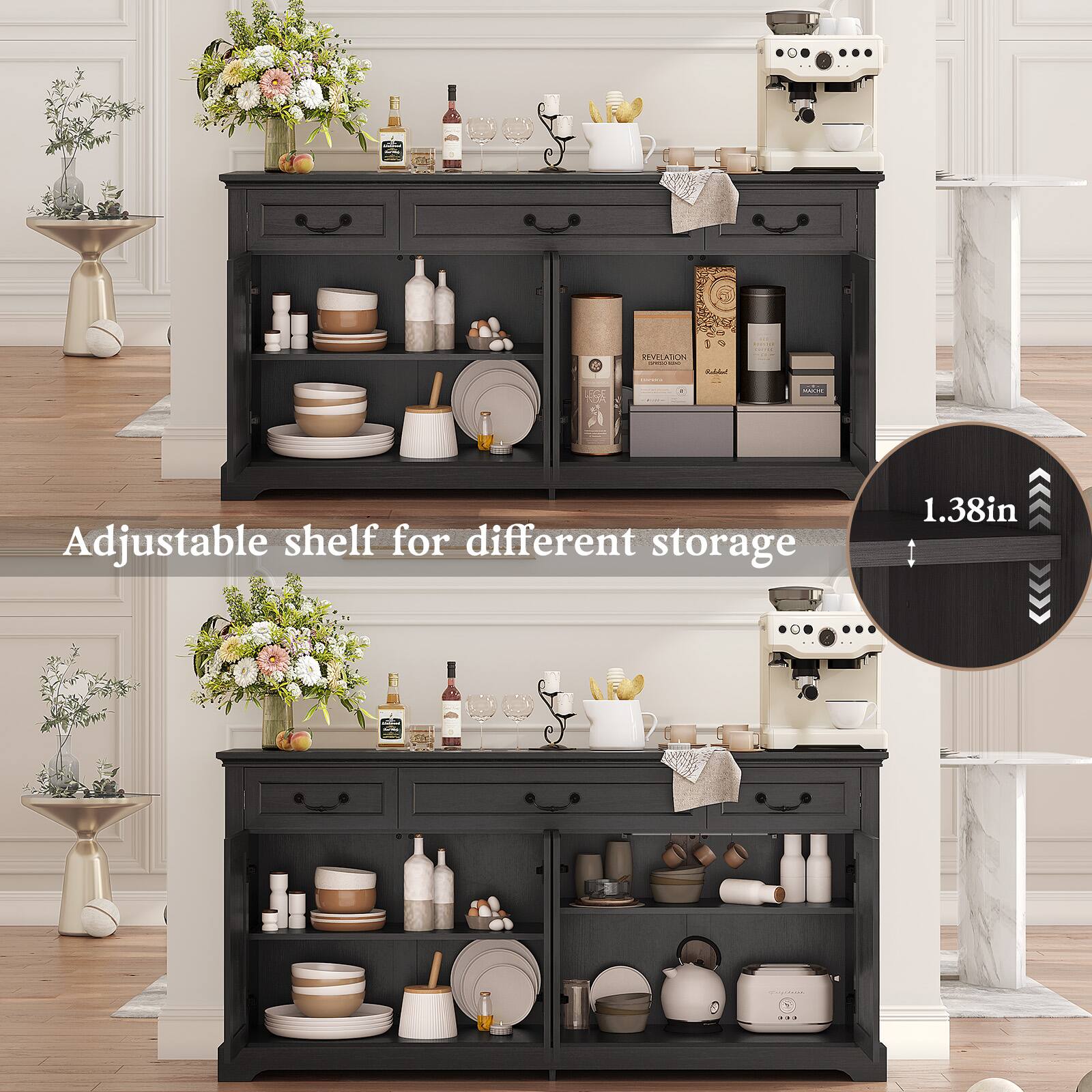 REVELATION - Rubbot
ROUCHE
Adjustable shelf for different storage
1.38in