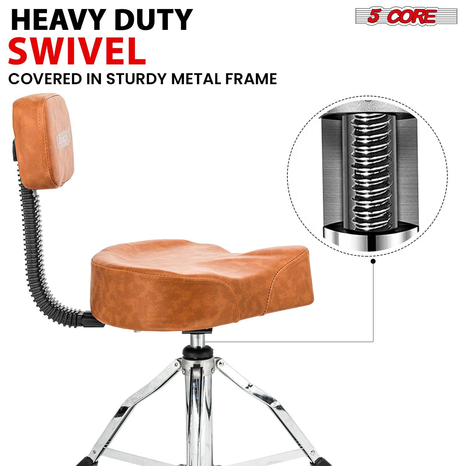 HEAVY DUTY SWIVEL  
COVERED IN STURDY METAL FRAME  

5 CORE