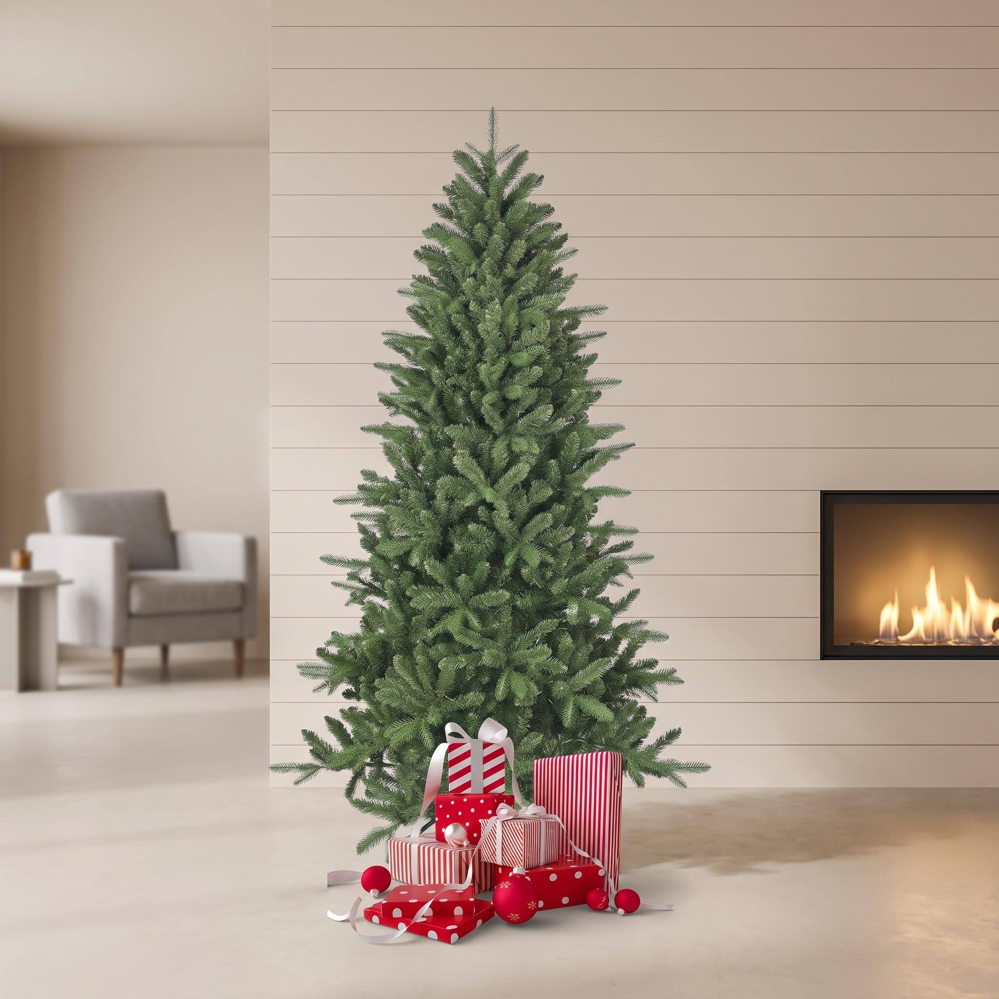 Alt View 9. Forest'nSky - 6 ft. Artificial Christmas Tree with 1168 Branch Tips, PE+PVC Mixed Needles, Hinged Design, and Metal Stand - Green.