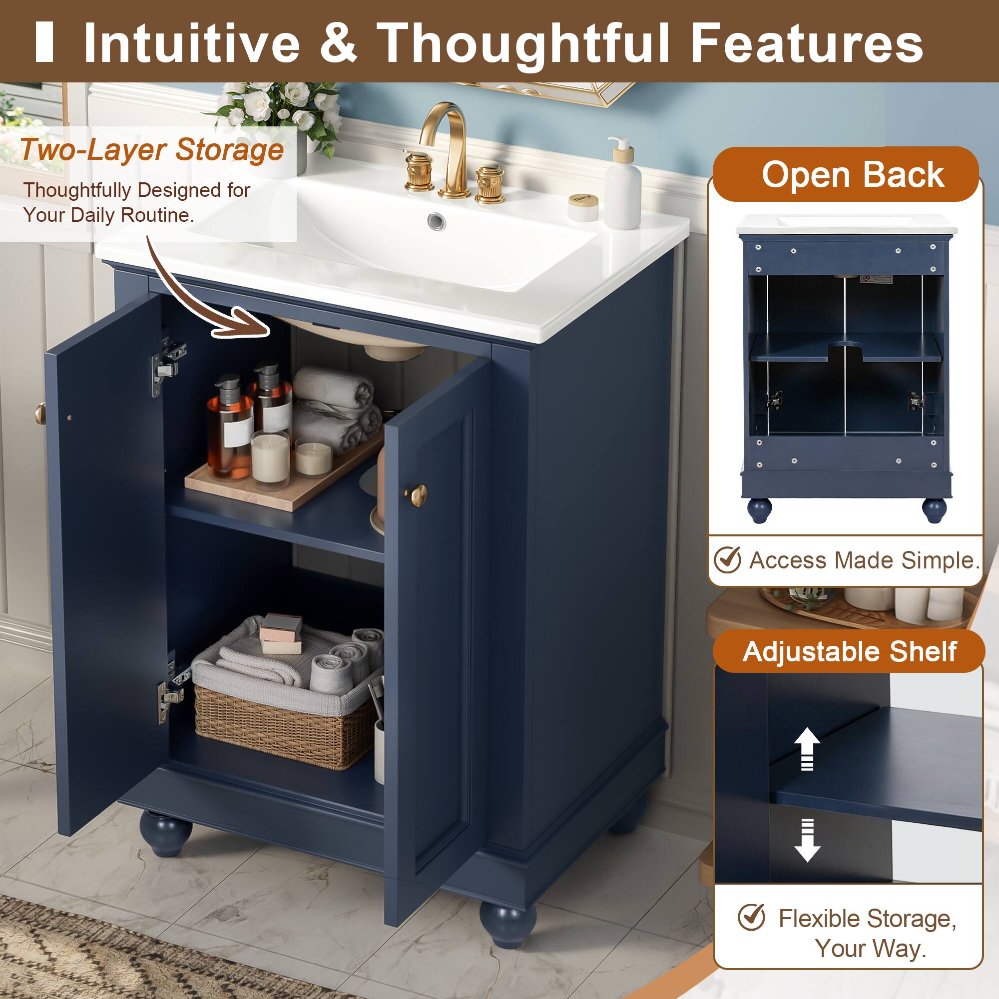 Intuitive & Thoughtful Features

Two-Layer Storage
Thoughtfully Designed for Your Daily Routine.

Open Back Access Made Simple.

Adjustable Shelf Flexible Storage, Your Way.